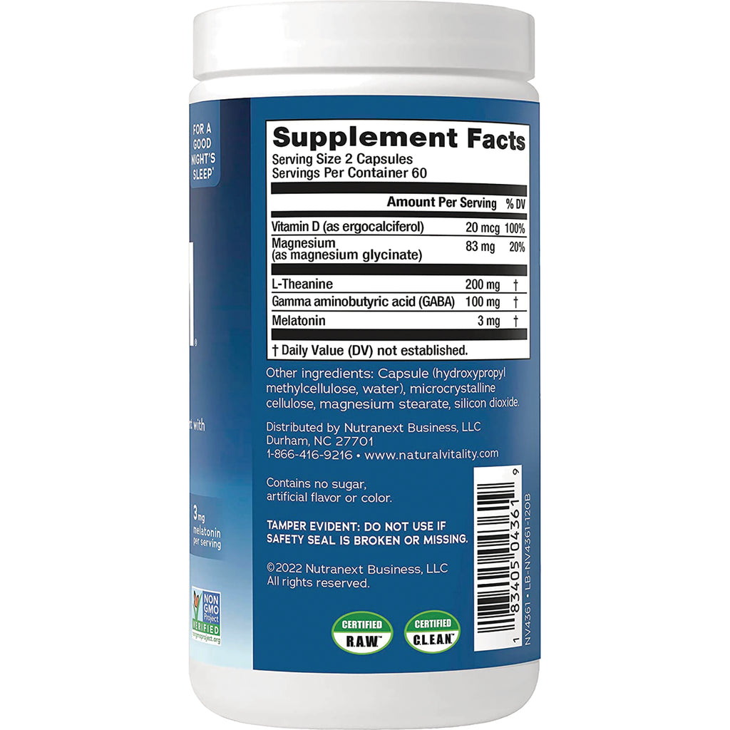 NVT057 | Back label of supplement bottle showing Supplement Facts panel, ingredient list and barcode - Thumbnail