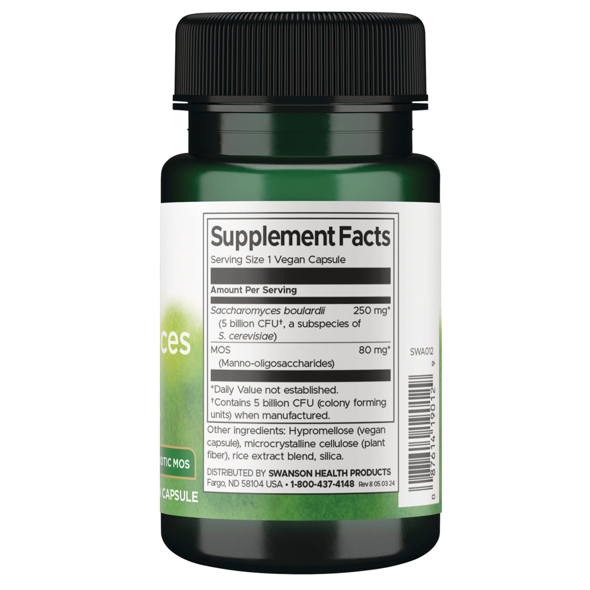 SWA012 | Back label with Supplement Facts
