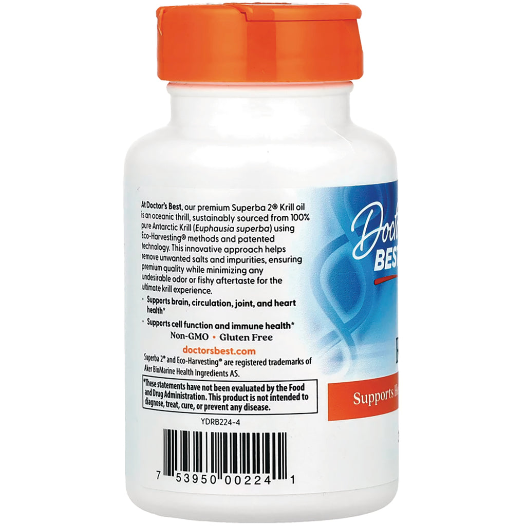 DB193 | Back label of white supplement bottle showing product information, caution box, barcode, and doctorsbest.com - Thumbnail