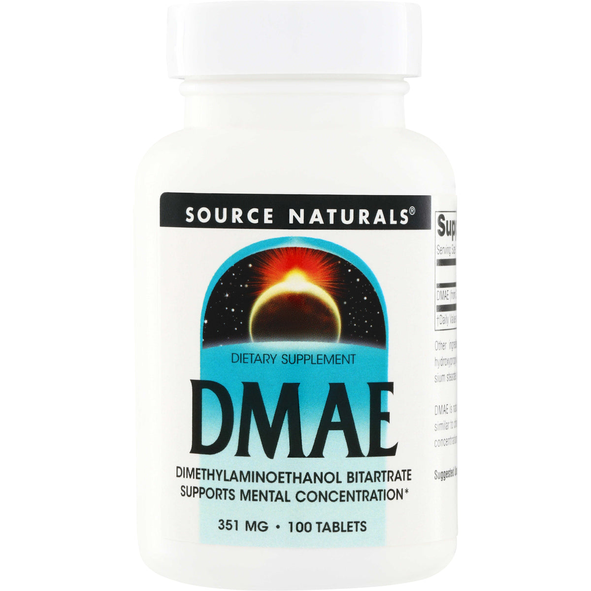 SN380 | Source Naturals DMAE dietary supplement, 351 mg, 100 tablets