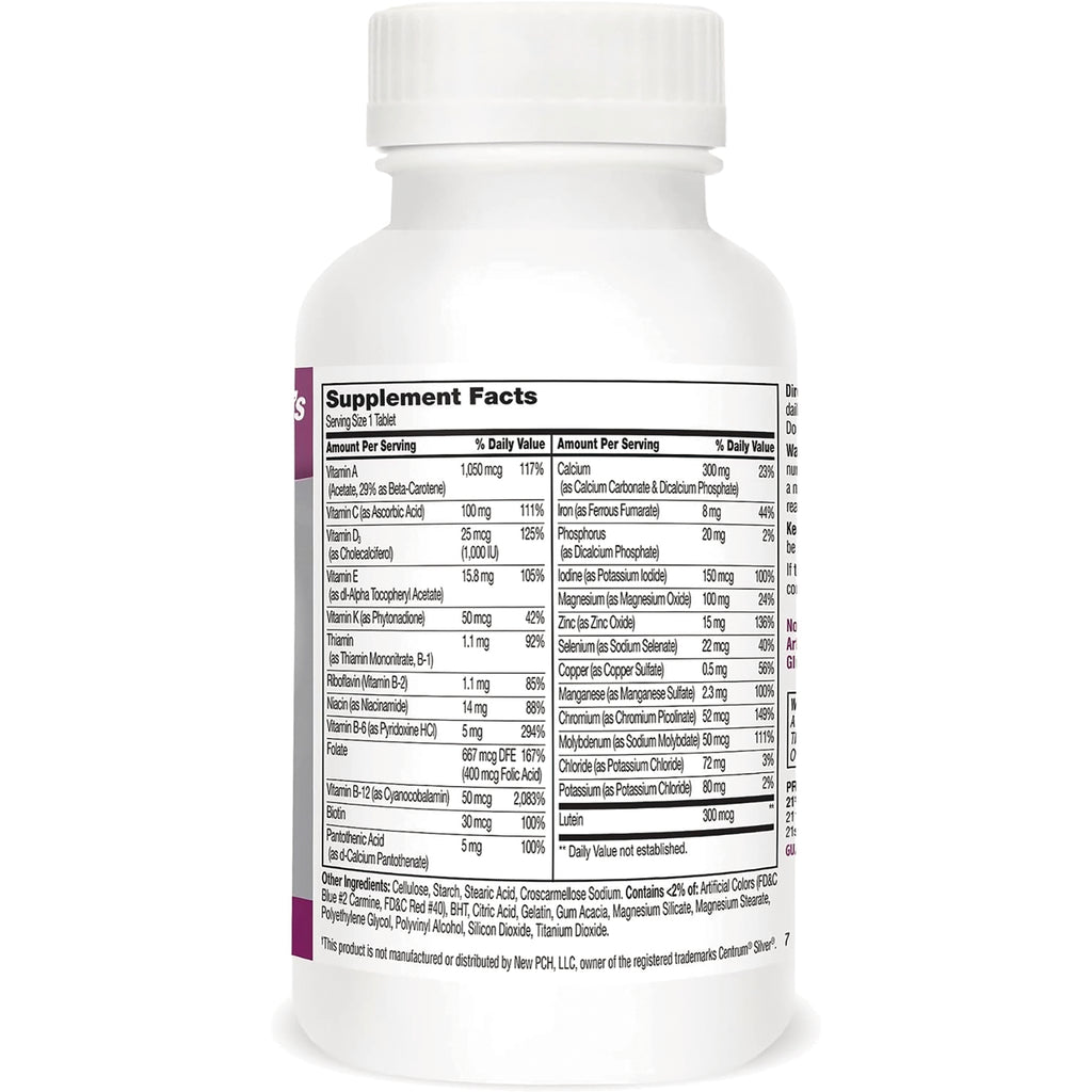 CNT282 | back of white supplement bottle showing Supplement Facts panel and ingredient list - Thumbnail