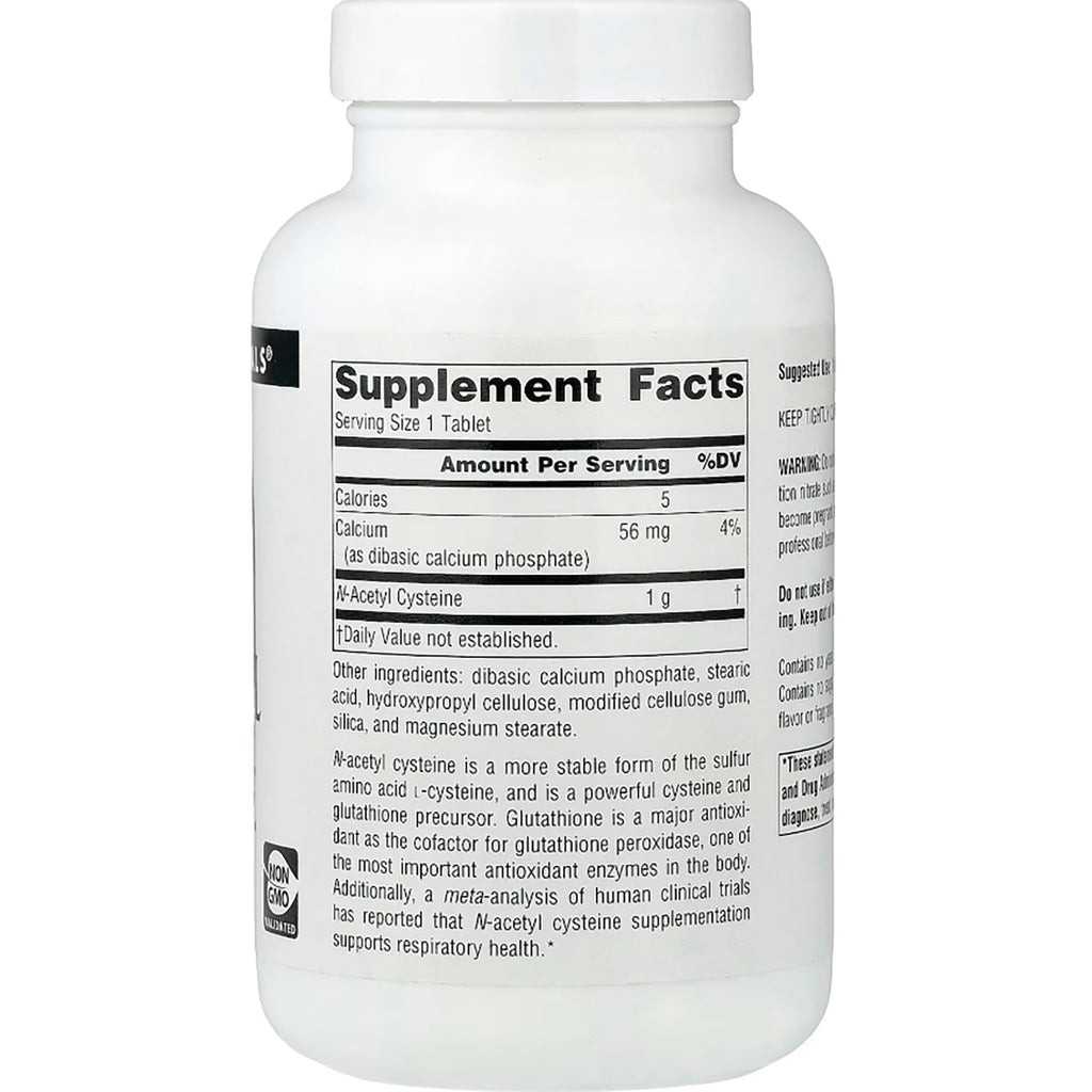 SN447 | Back label with Supplement Facts, ingredients, and N-Acetyl Cysteine information - Thumbnail