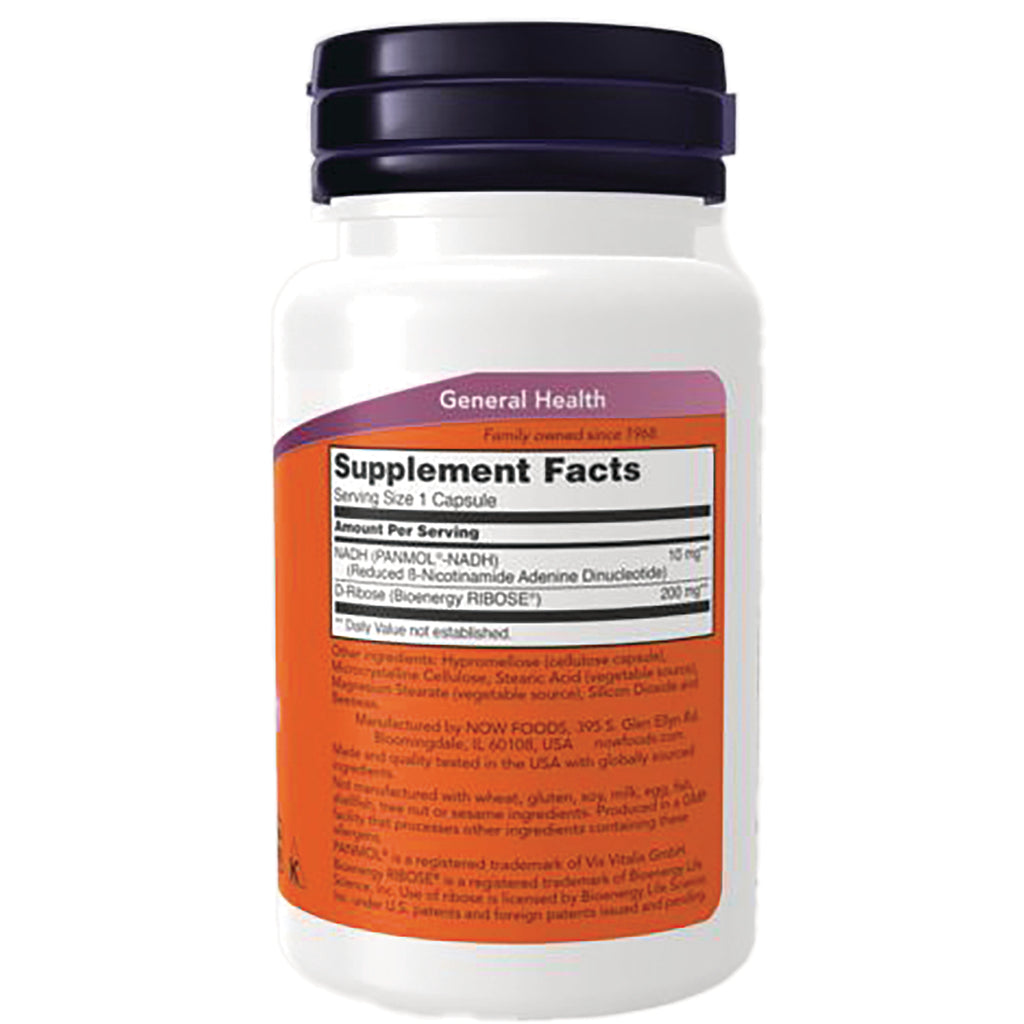 NWF393 | Back of white supplement bottle with orange label showing Supplement Facts panel and General Health header - Thumbnail