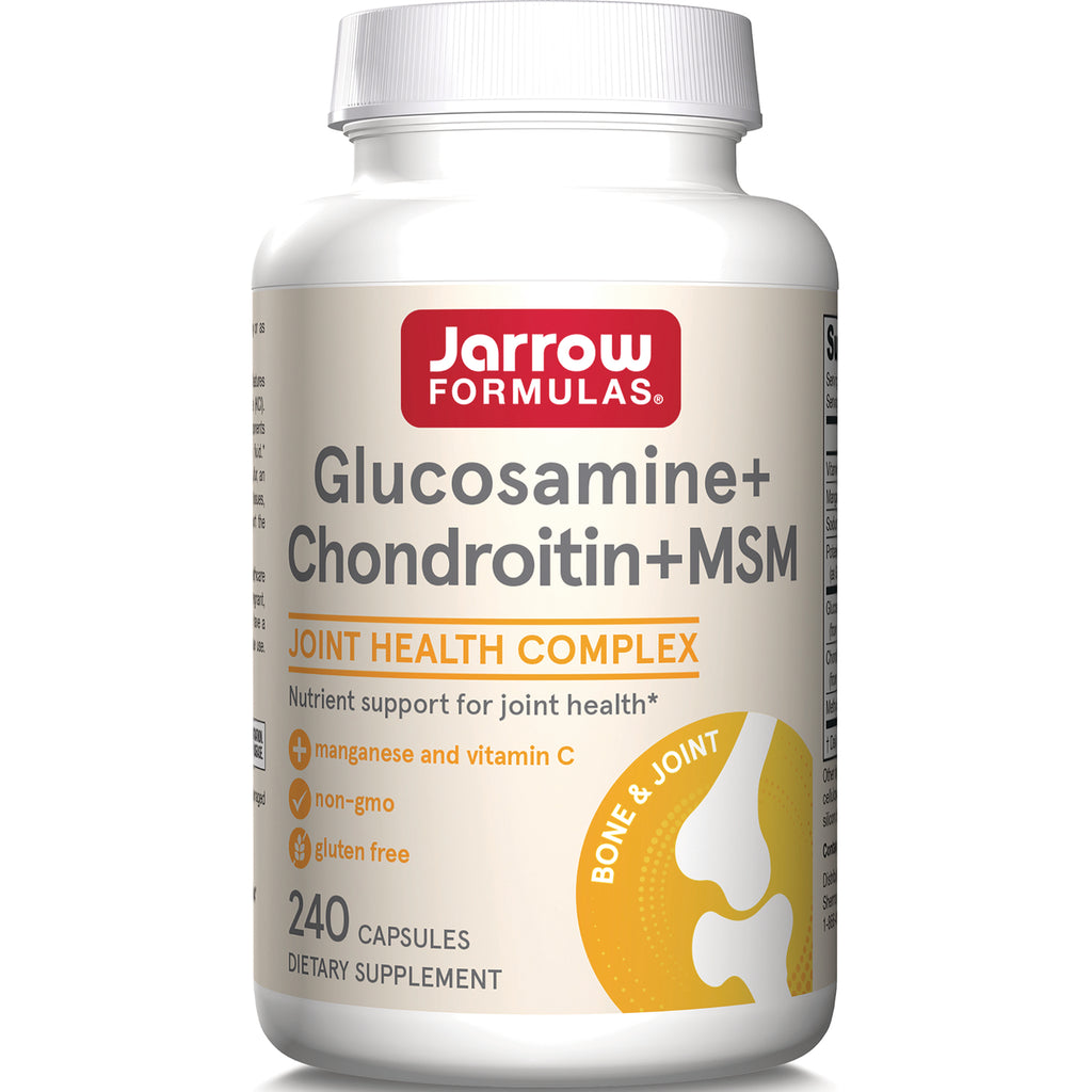 JR082 | Jarrow Formulas Glucosamine+Chondroitin+MSM joint health complex bottle, 240 capsules - Thumbnail