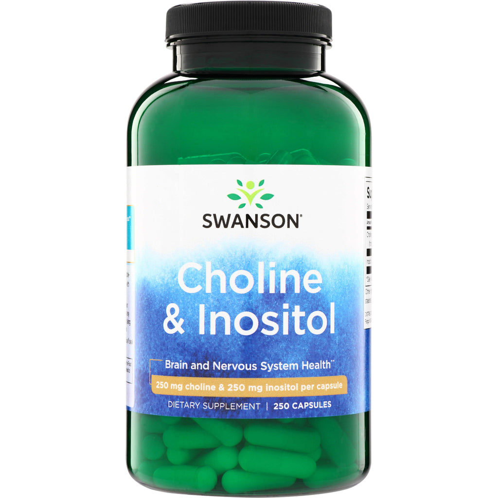 SW039 | Swanson Choline & Inositol, 250 mg each per capsule, 250 capsules dietary supplement bottle - Thumbnail
