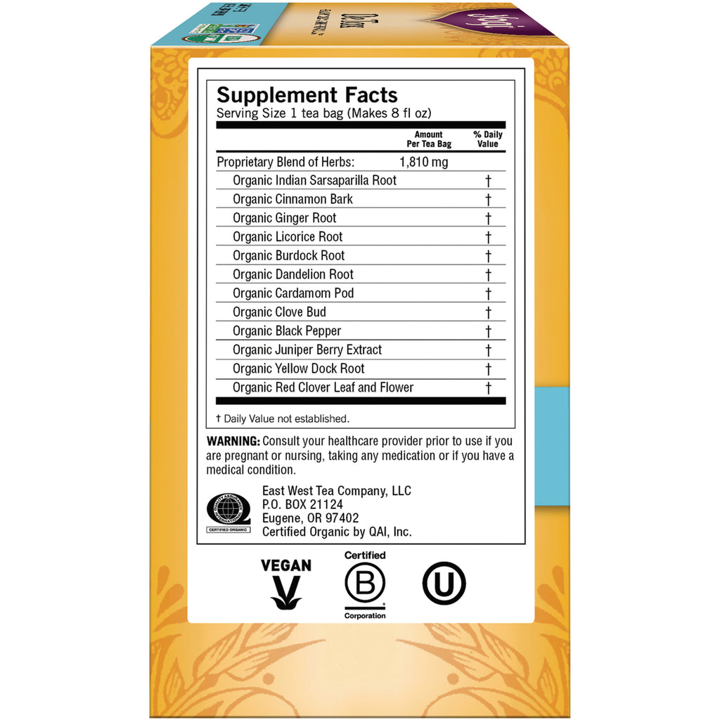 AHW003 | Supplement Facts panel showing proprietary blend of herbs, warning text and vegan and certification logos - Thumbnail