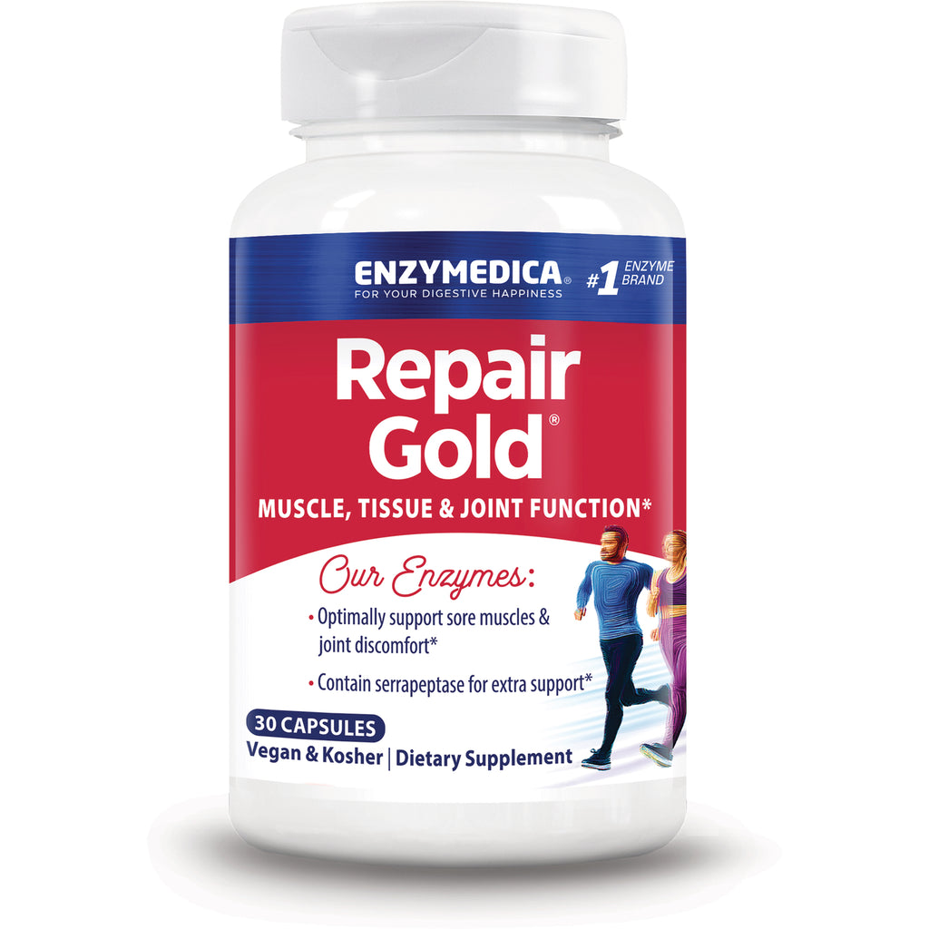 EMD037 | Enzymedica Repair Gold bottle front label for muscle, tissue & joint function, 30 capsules, vegan & kosher - Thumbnail