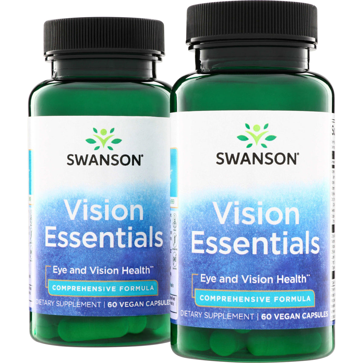 SWC098 | Swanson Vision Essentials bottles labeled Eye and Vision Health, 60 vegan capsules