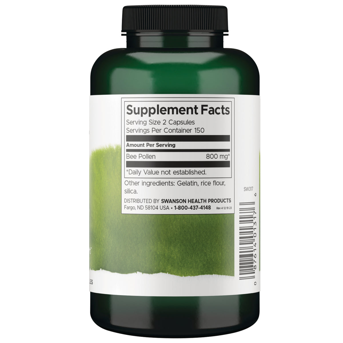 SW317 | Back label with Supplement Facts