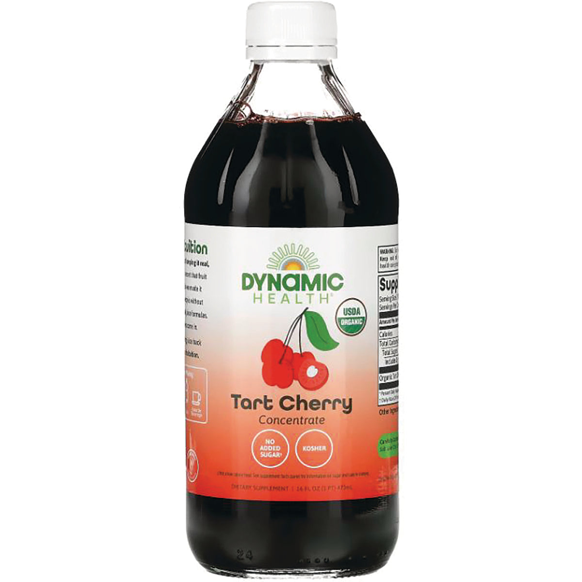 DYH022 | Dynamic Health Tart Cherry Concentrate bottle with USDA Organic label and no added sugar