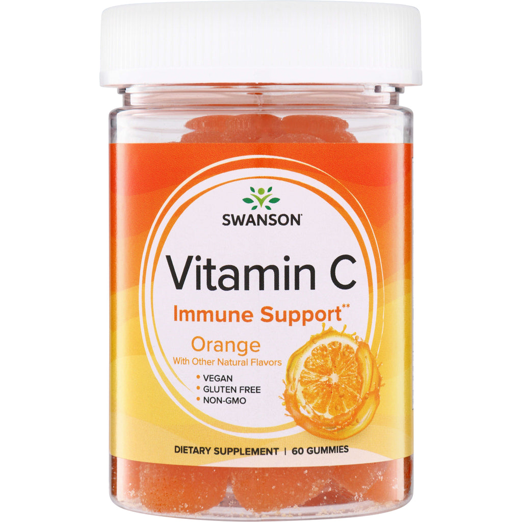 SW1872 | Swanson Vitamin C Immune Support Orange gummies, 60 count; Vegan, Gluten Free, Non-GMO - Thumbnail