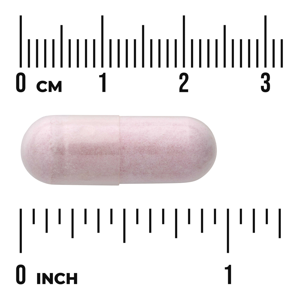 SW1098 | Pink capsule with cm and inch rulers for size reference - Thumbnail