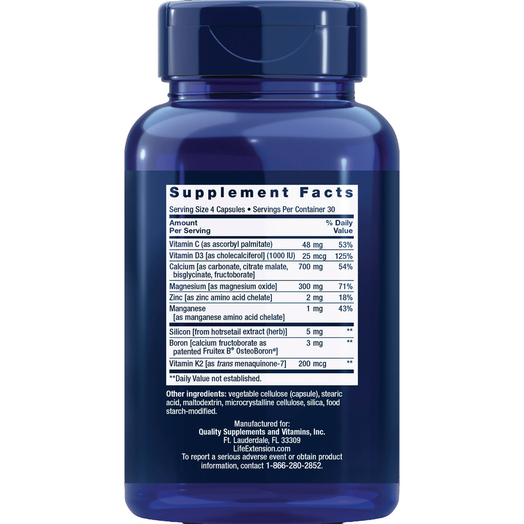 LE289 | Back of blue supplement bottle showing Supplement Facts nutrition panel and ingredients list - Thumbnail