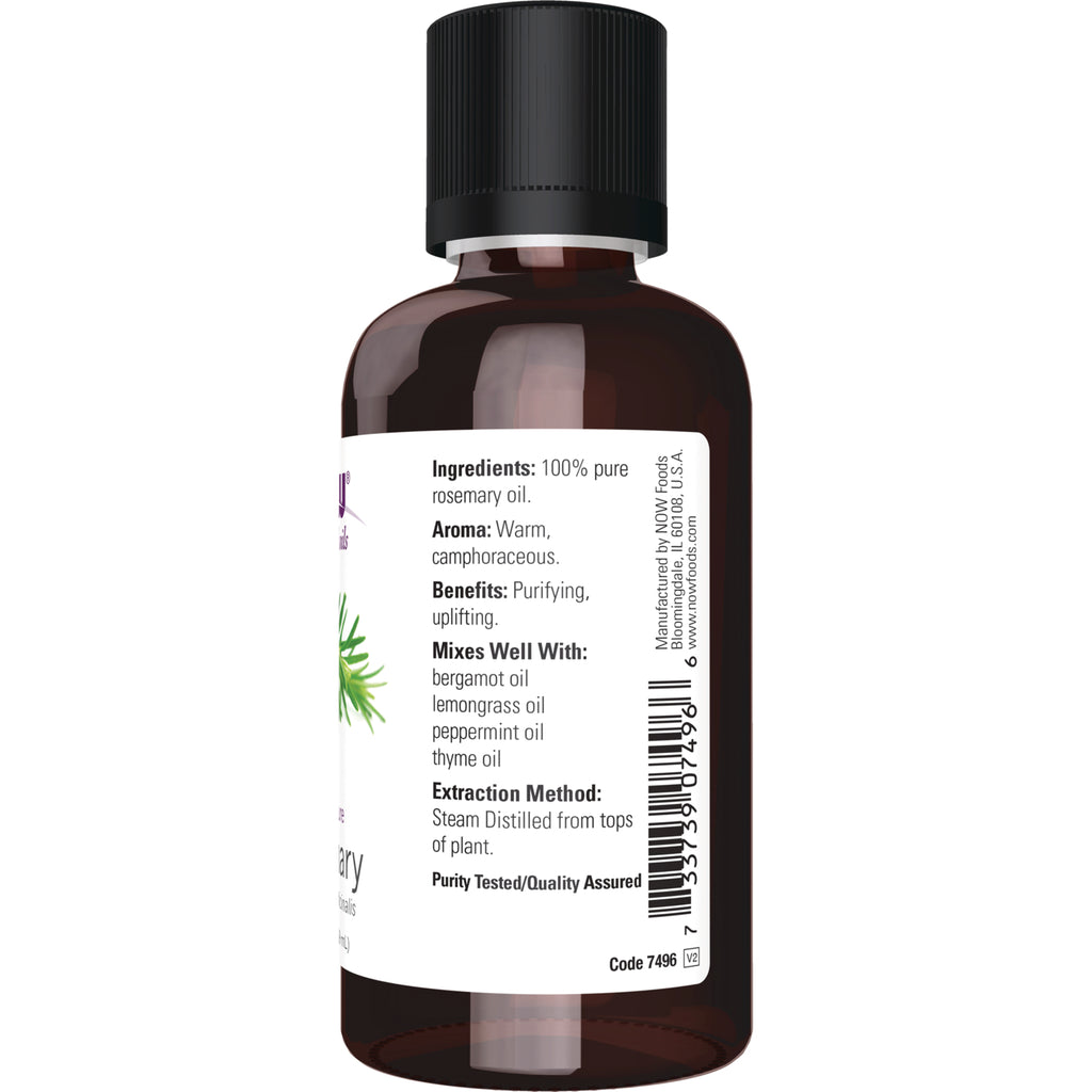 NWF272 | Back label of amber bottle listing ingredients, aroma, benefits, mixes well with, extraction method and barcode - Thumbnail