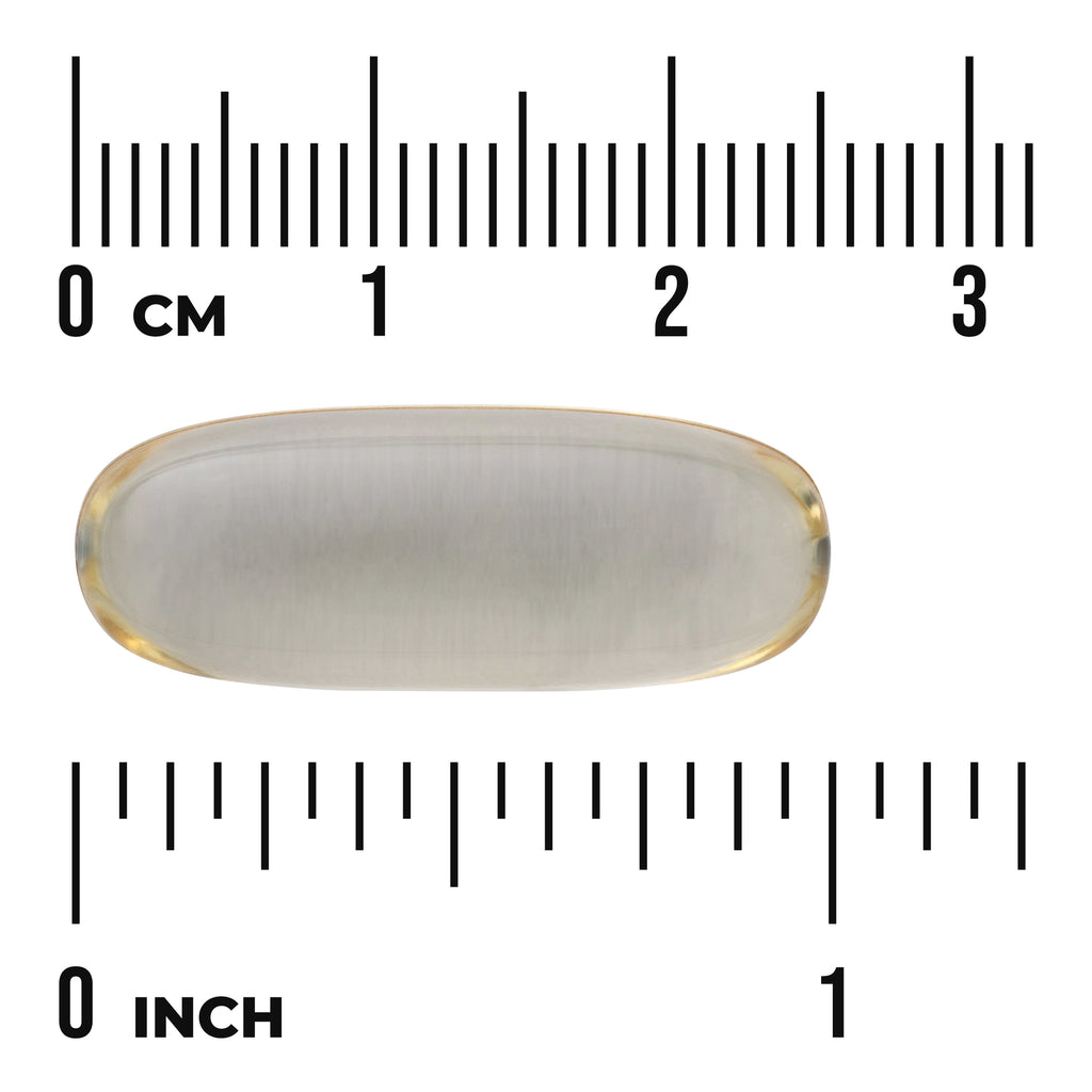 SWU995 | Softgel capsule with cm and inch rulers for size reference - Thumbnail