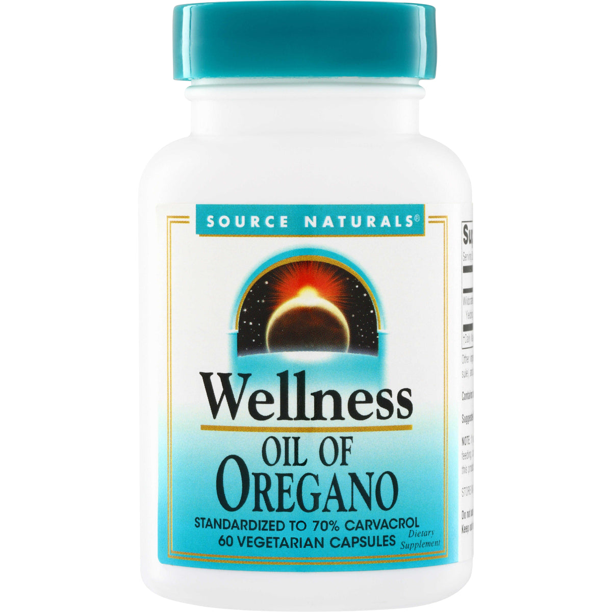 SN370 | Source Naturals Wellness Oil of Oregano, 60 vegetarian capsules, standardized to 70% carvacrol