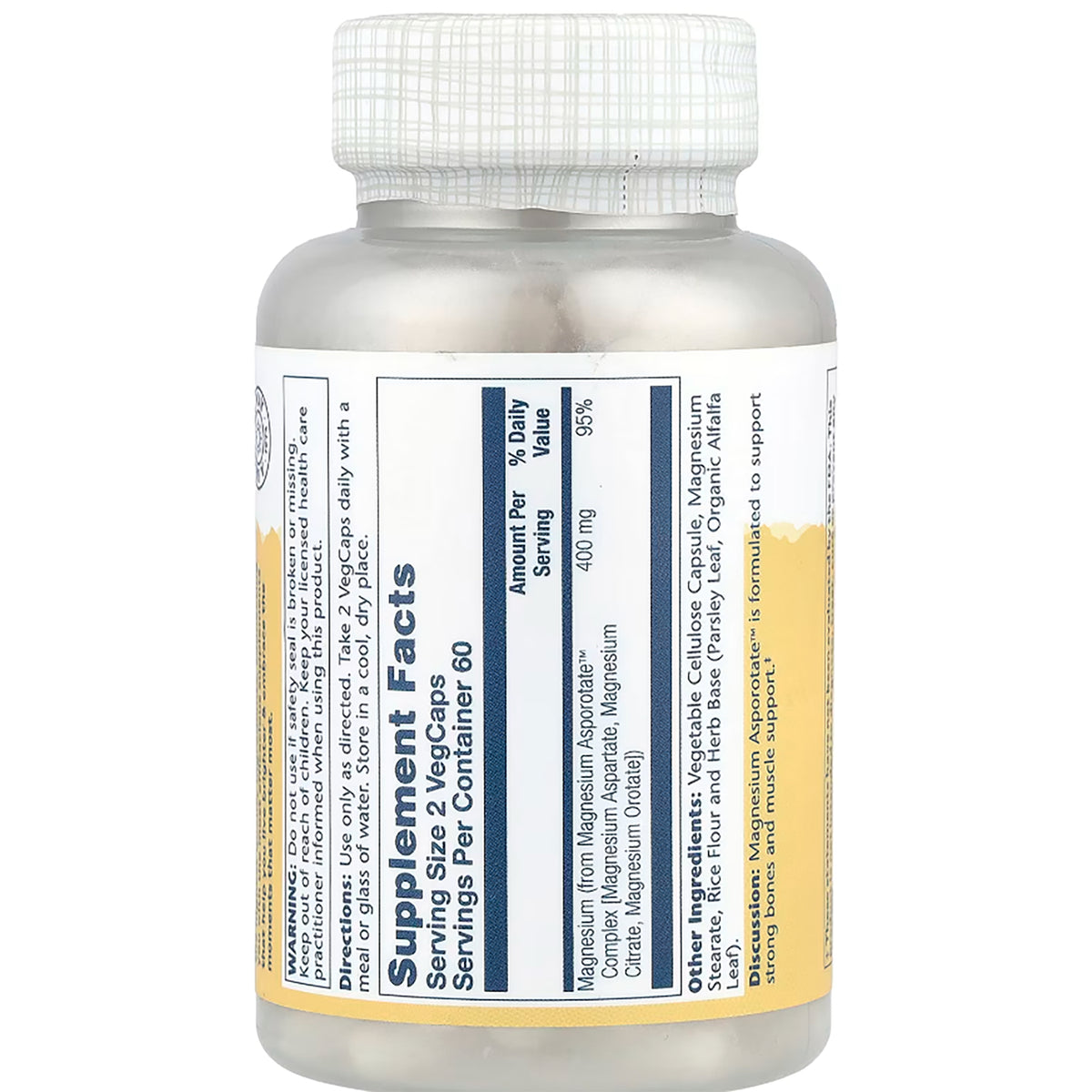 SLR201 | Solaray Magnesium Asporotate supplement facts