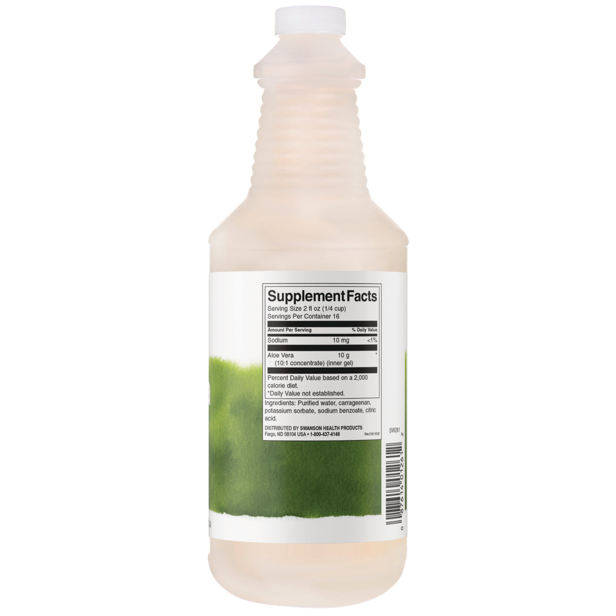 SW261 | Supplement Facts panel: serving size 2 fl oz