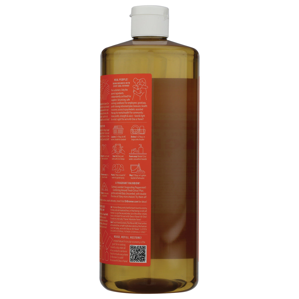 DRB029 | Back of amber bottle showing label with directions, ingredients, and barcode
