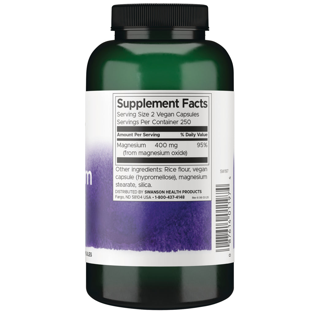 SW816 | Supplement Facts panel: Magnesium (as magnesium oxide) 400 mg, 95% DV - Thumbnail