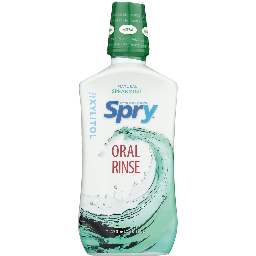 XL045 | Spry Natural Spearmint Oral Rinse, made with xylitol, 16 fl oz (473 mL) - Thumbnail
