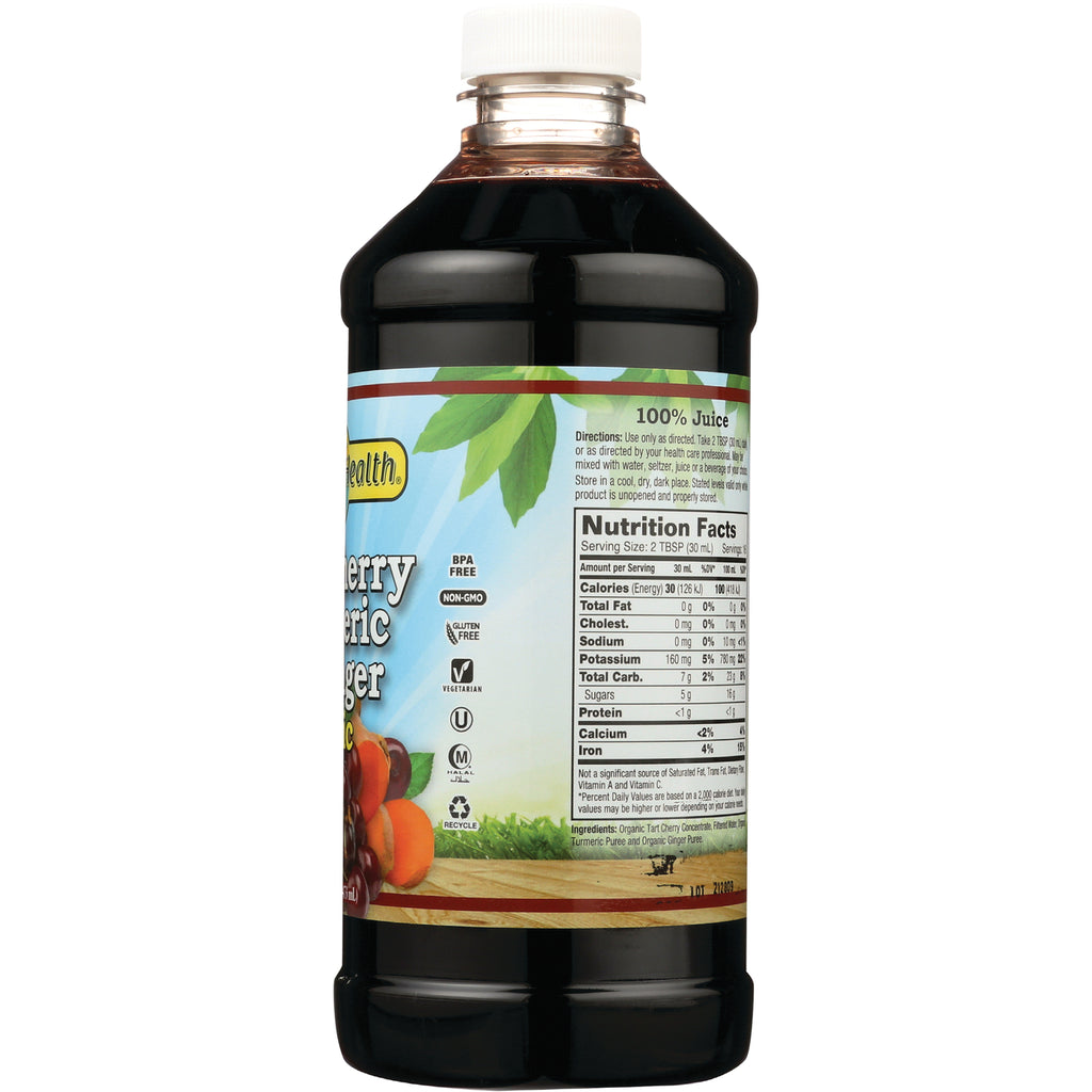 DYH055 | Back of dark juice bottle showing nutrition facts panel and label reading 100% Juice - Thumbnail