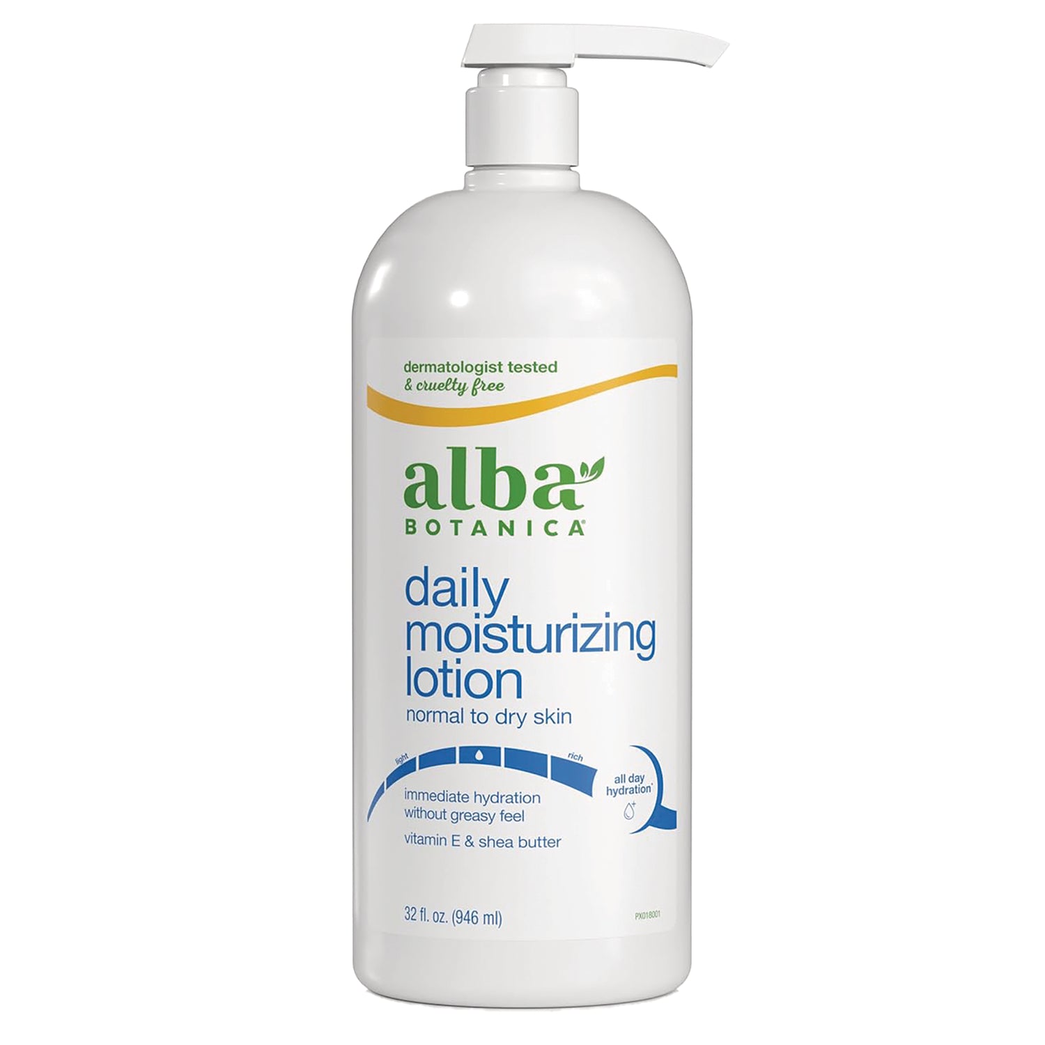 ABA064 | Alba Botanica Daily Moisturizing Lotion pump bottle, normal to dry skin, 32 fl oz