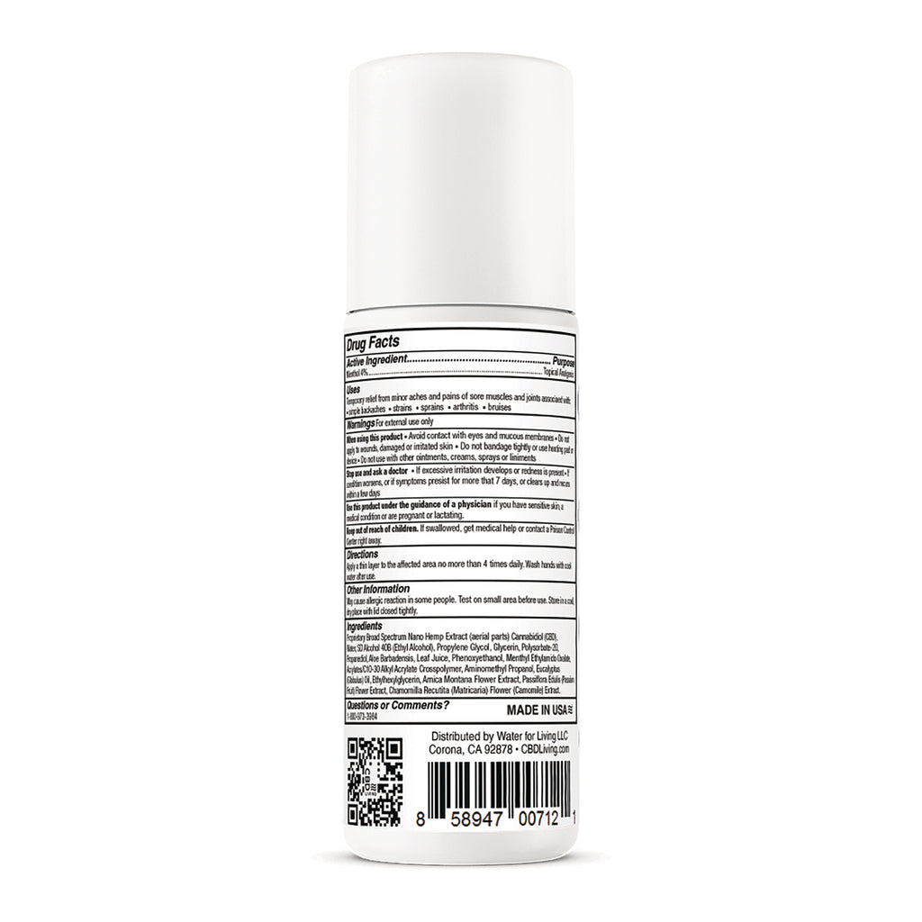 CBD007 | Back label of bottle including full Drug Facts - Thumbnail