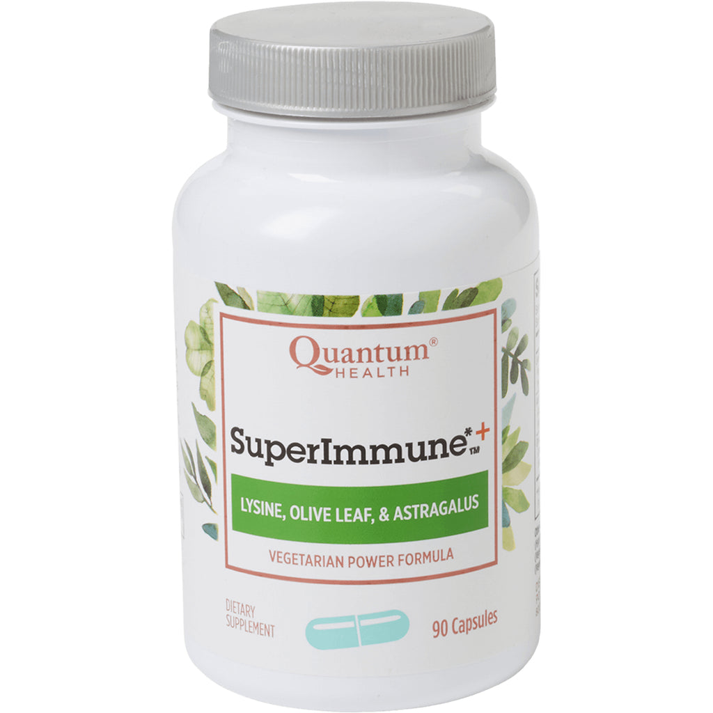QU036 | Quantum Health SuperImmune+ supplement bottle, Lysine Olive Leaf & Astragalus, 90 capsules - Thumbnail