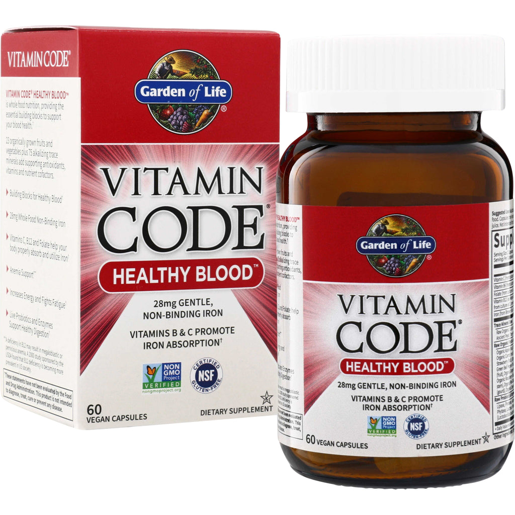 GLF149 | Garden of Life Vitamin Code Healthy Blood, 60 vegan capsules - Thumbnail