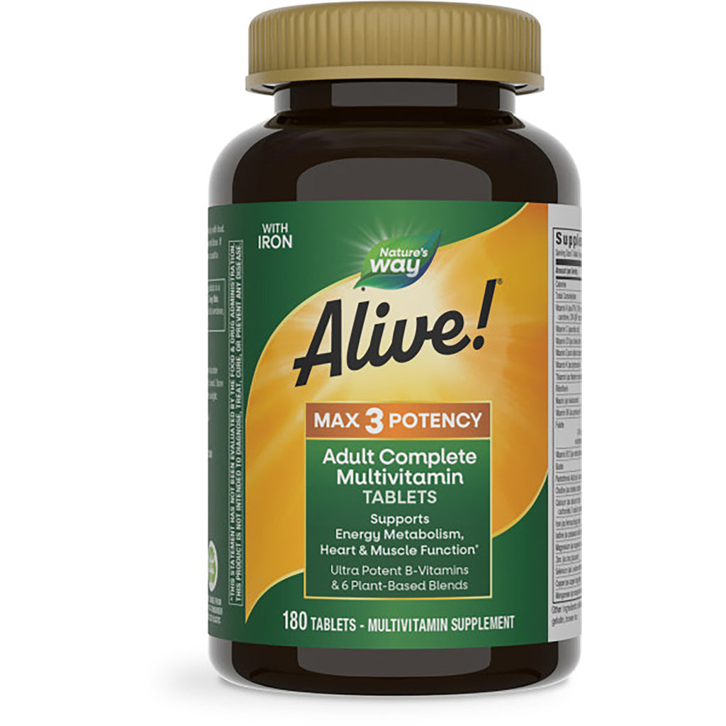 NW654 | Bottle of Alive! MAX3 Potency Adult Complete Multivitamin, 180 tablets - Thumbnail