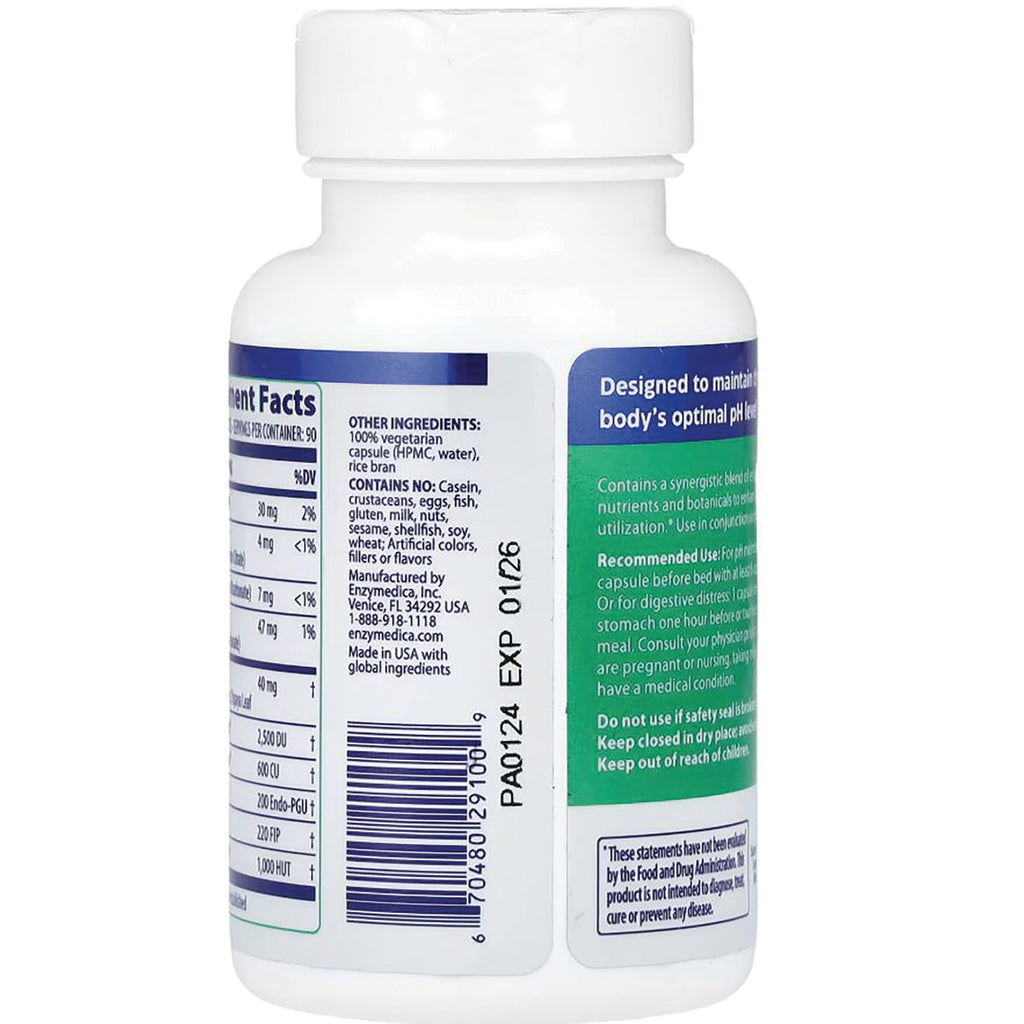 EMD034 | back of white supplement bottle showing supplement facts ingredients barcode and expiration code - Thumbnail