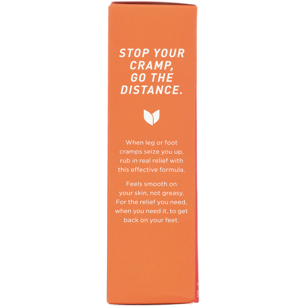 HY241 | orange product side panel reading STOP YOUR CRAMP, GO THE DISTANCE and describing relief for leg or foot cramps - Thumbnail