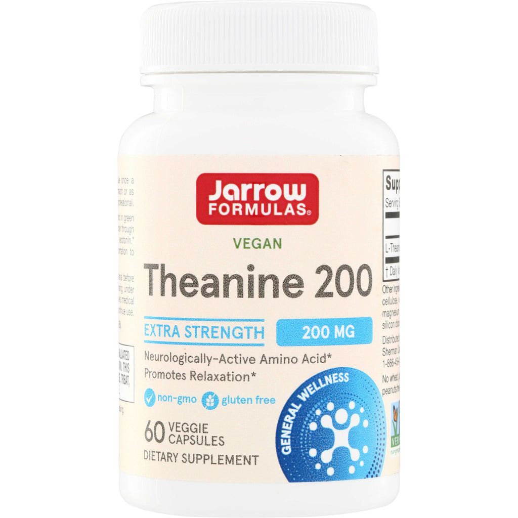 JR331 | Jarrow Formulas Theanine 200 Extra Strength 200 mg, 60 veggie capsules - Thumbnail