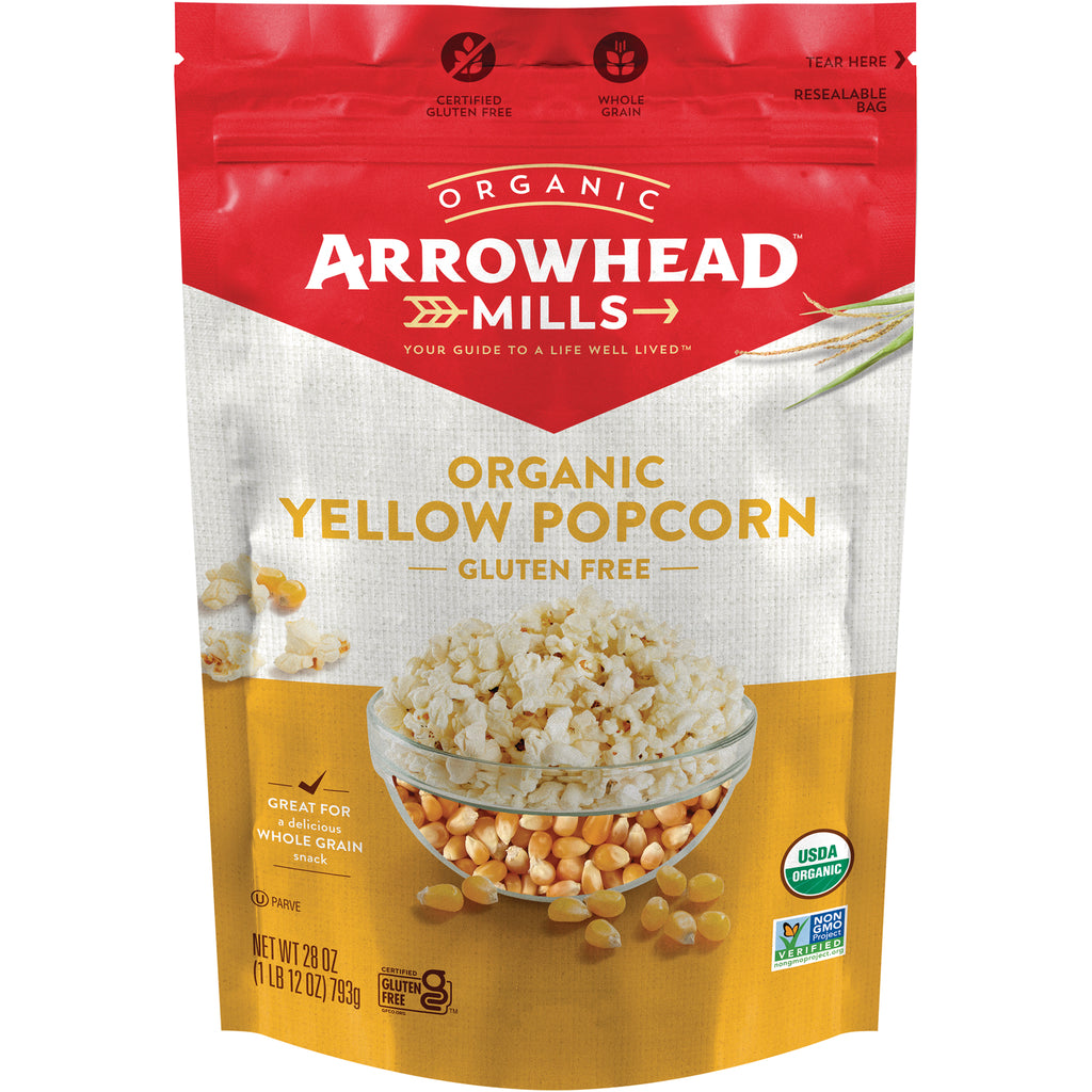 AHM012 | Arrowhead Mills Organic Yellow Popcorn, Gluten Free, resealable bag - Thumbnail