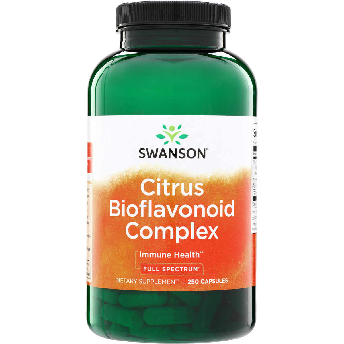 SW1704 | Swanson Citrus Bioflavonoid Complex supplement bottle, Full Spectrum, Immune Health, 250 capsules