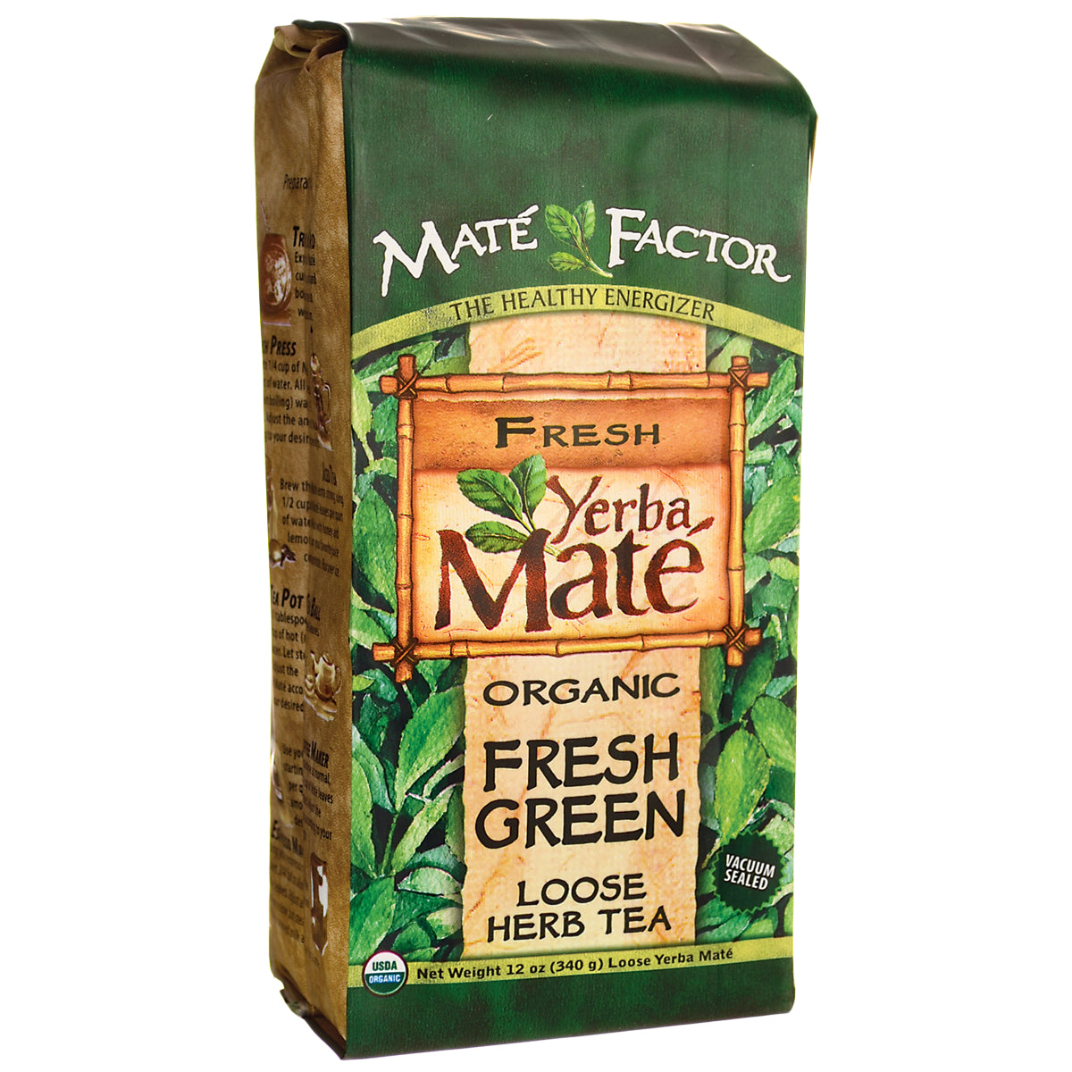 MTF001 | Mat Factor Fresh Yerba Mate organic fresh green loose herb tea package front