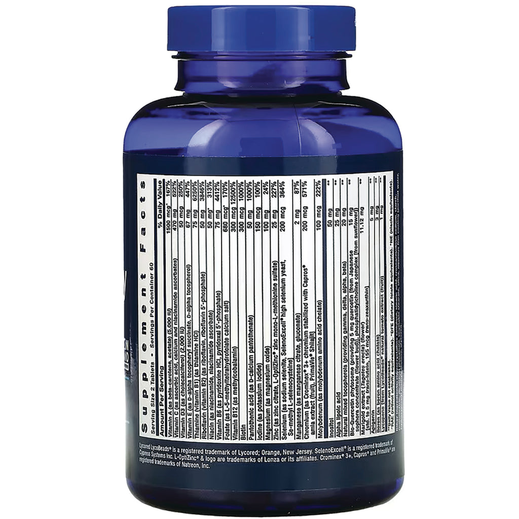 LE565 | back of blue supplement bottle showing supplement facts panel and ingredient list - Thumbnail