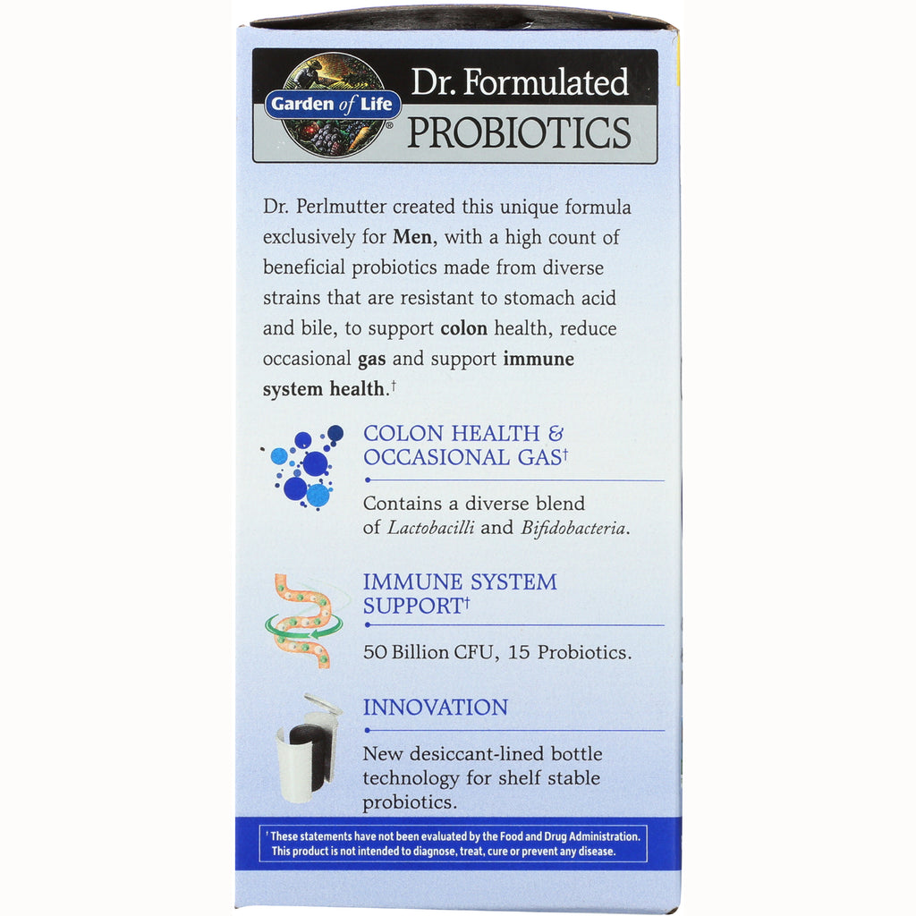 GLF201 | Product infographic: colon health, occasional gas, immune support, 50B CFU, 15 probiotics, desiccant-lined bottle - Thumbnail