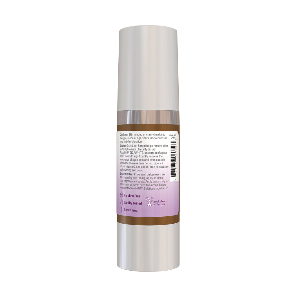 NWF1191 | back of silver serum pump bottle showing product label, barcode, directions and certification icons - Thumbnail