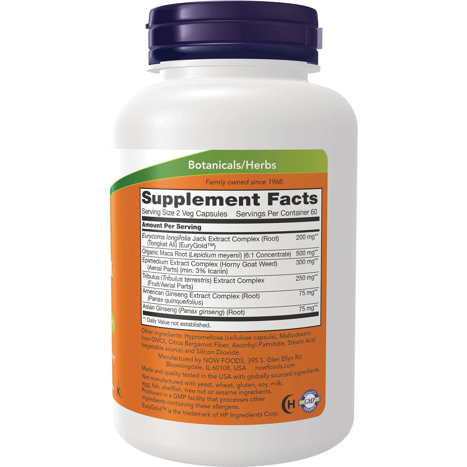 NWF1334 | Bottle back showing Supplement Facts panel and ingredients label