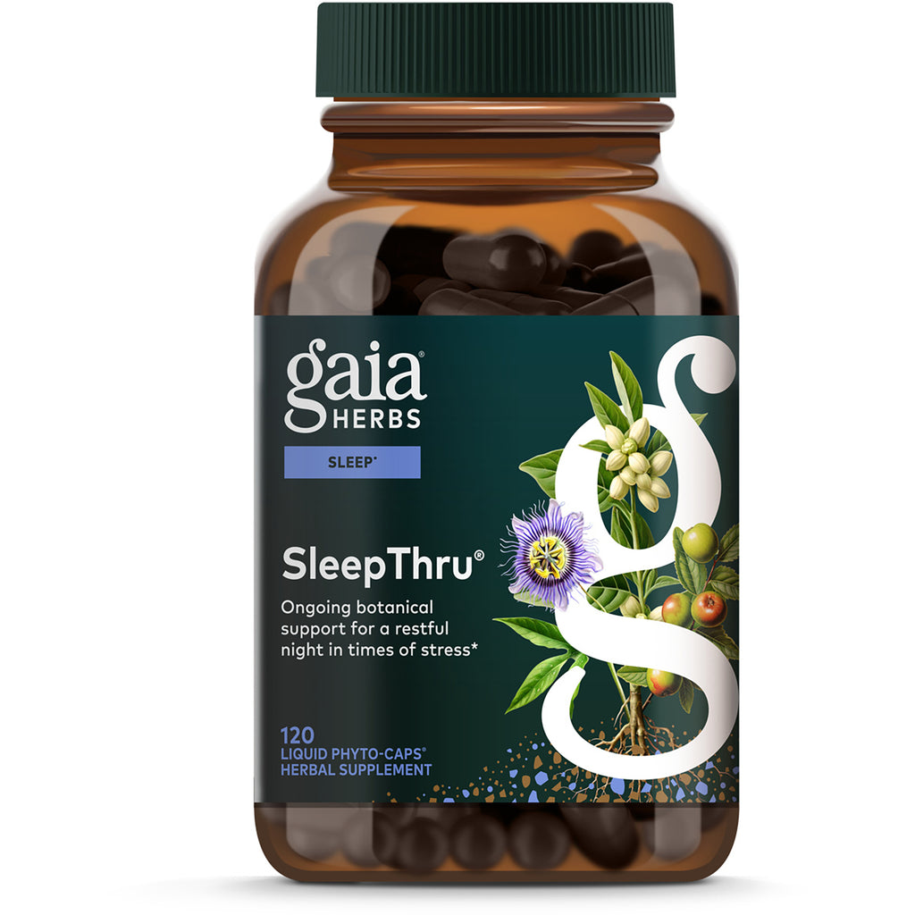 GH134 | Gaia Herbs SleepThru supplement bottle, 120 vegan liquid phyto-caps, sleep support - Thumbnail