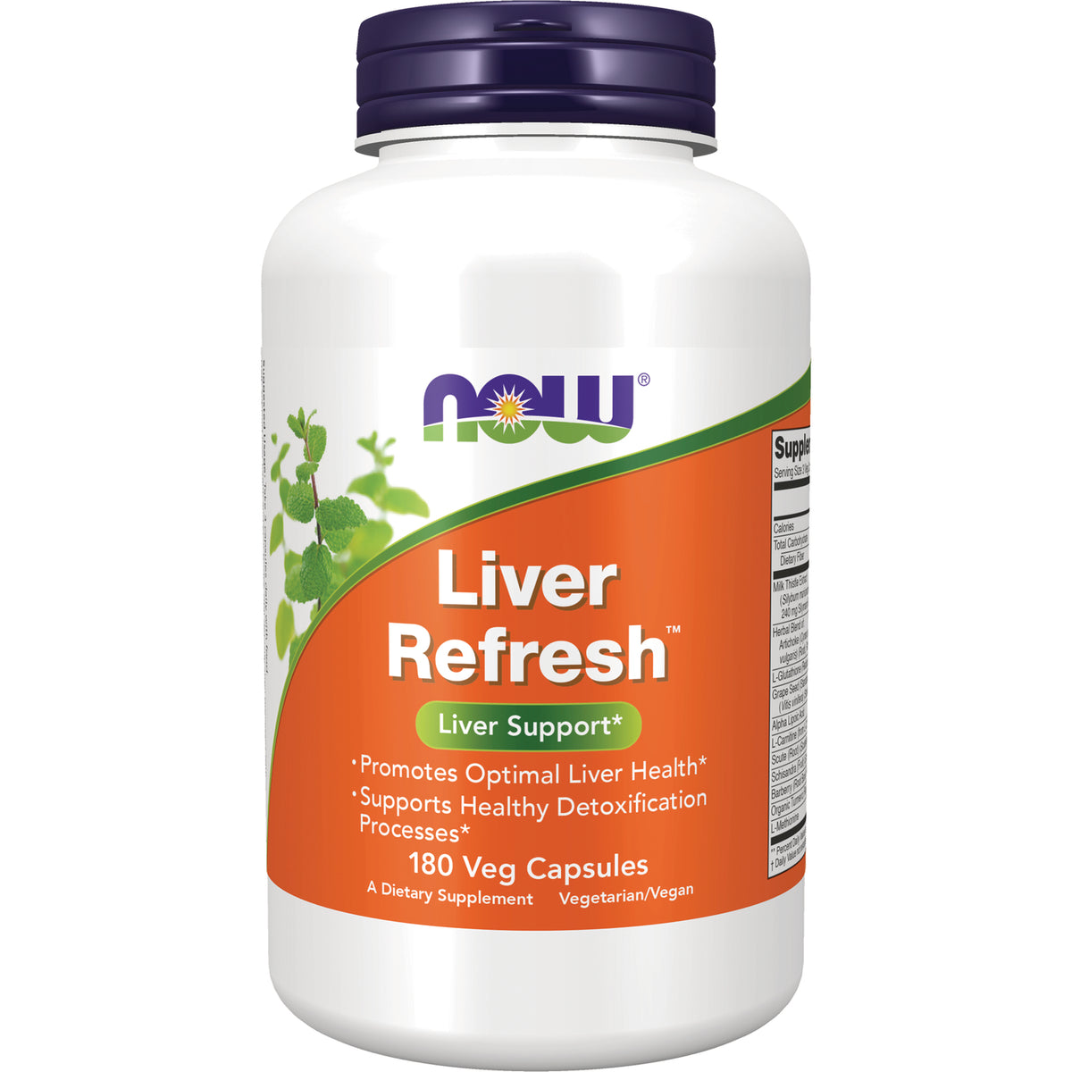 NWF1177 | NOW Liver Refresh bottle, 180 veg capsules, orange label with purple cap