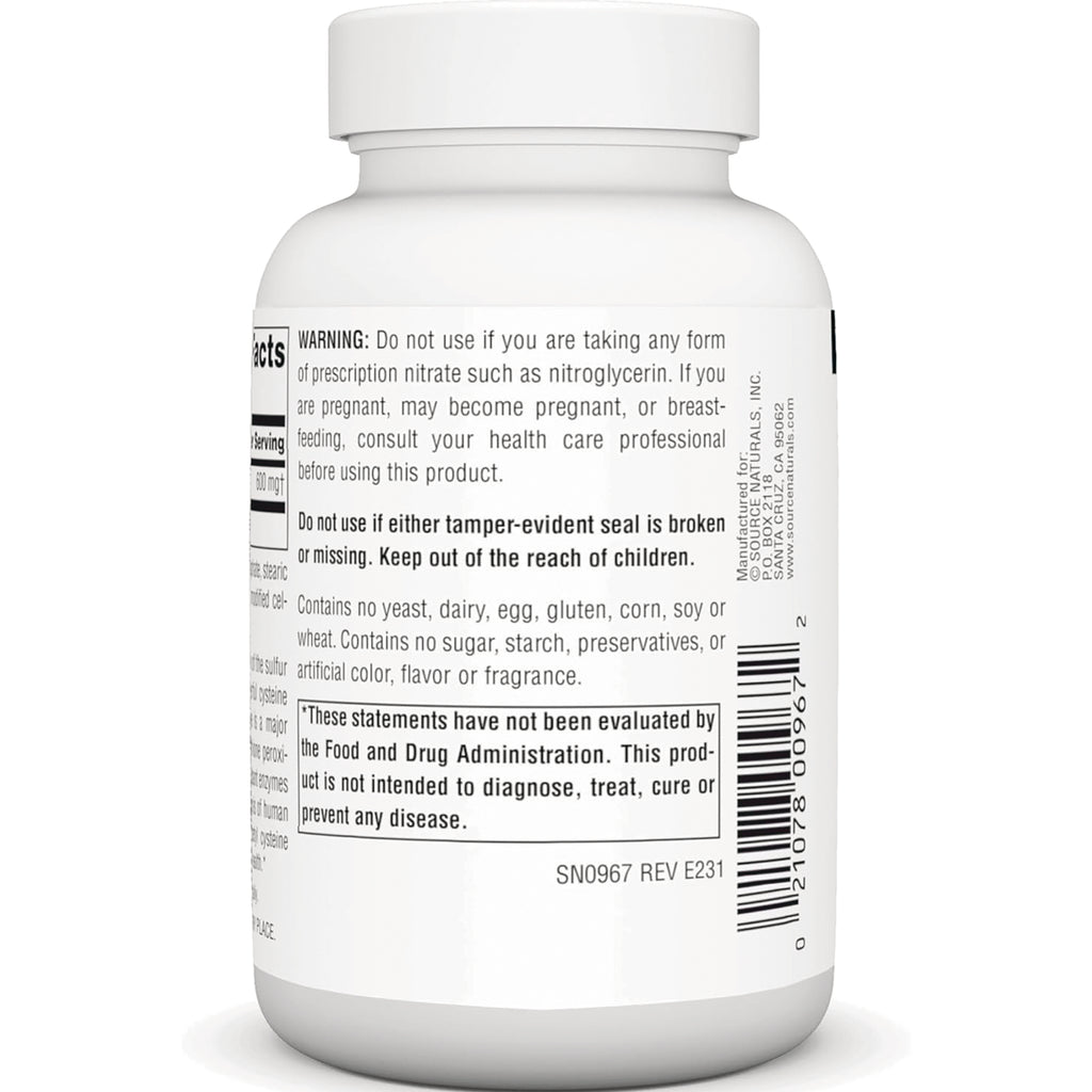 SN356 | Supplement bottle back label with warning text, FDA disclaimer, and barcode - Thumbnail