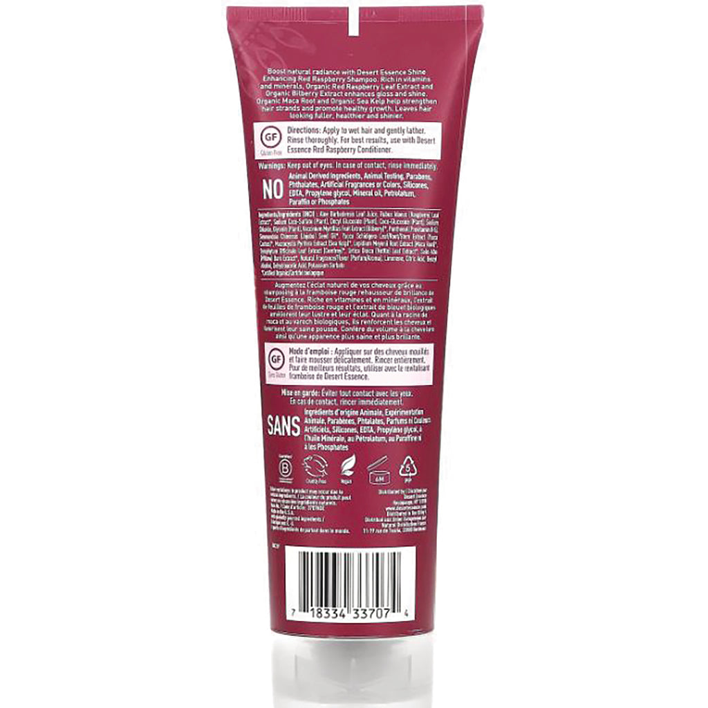 DST040 | Back of maroon shampoo tube showing ingredients, directions, icons and barcode - Thumbnail