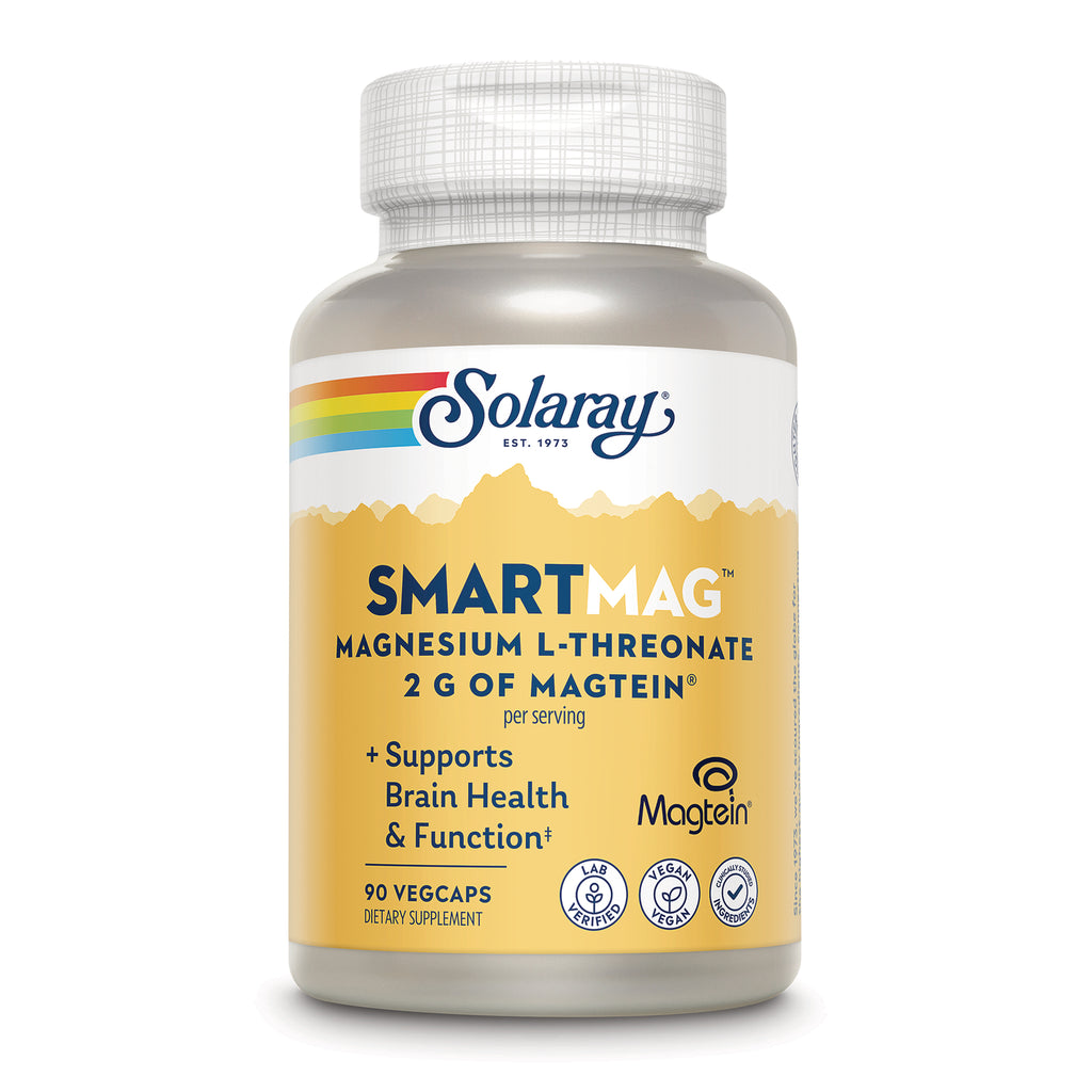 SLR535 | Solaray SmartMag Magnesium L-Threonate supplement, 90 VegCaps, supports brain health and function - Thumbnail