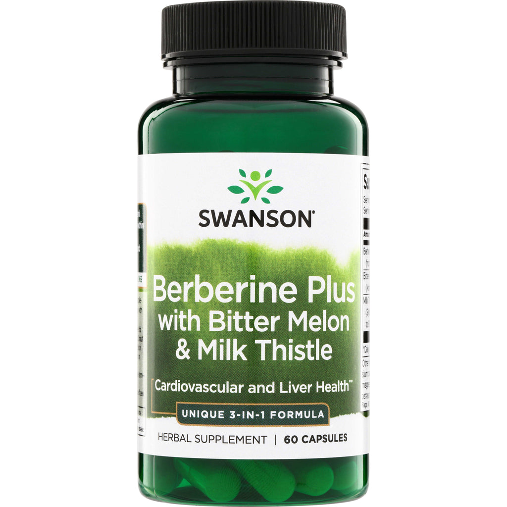 SW1875 | Swanson Berberine Plus with Bitter Melon & Milk Thistle herbal supplement, 60 capsules - Thumbnail