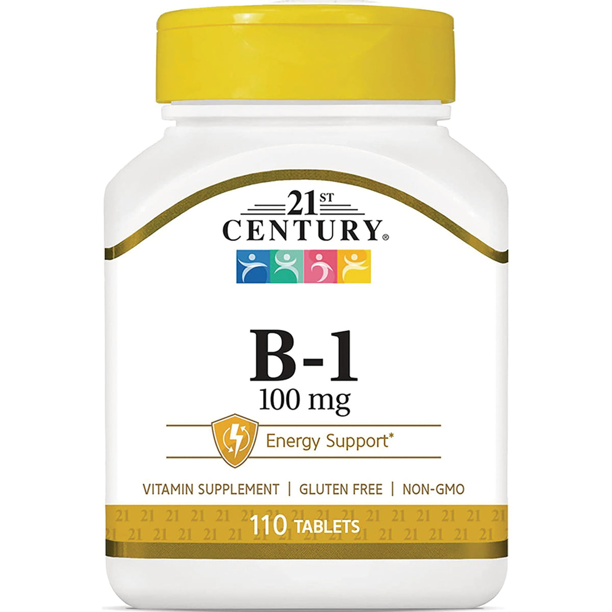 CNT163 | 21st Century B-1 100 mg vitamin supplement bottle, 110 tablets, energy support, gluten free non-GMO