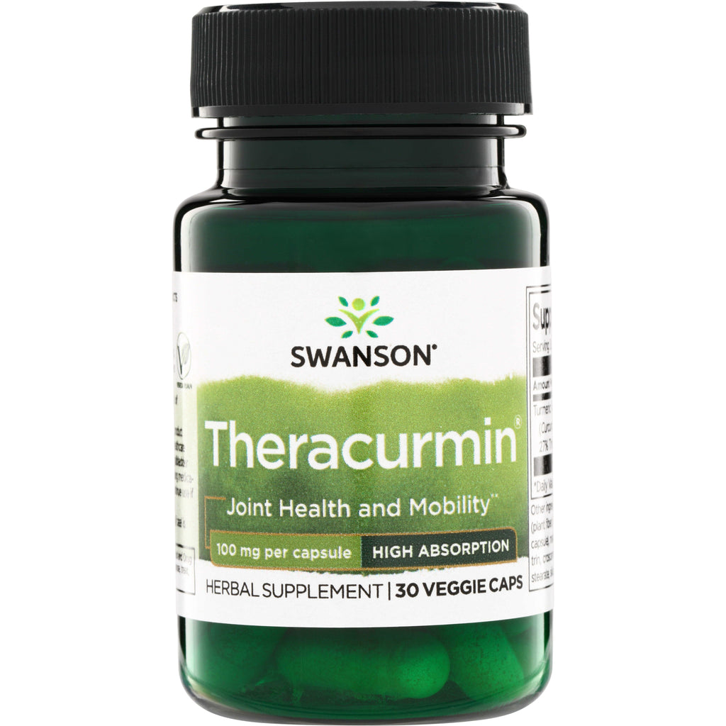 SWU1018 | Swanson Theracurmin front label, 100 mg per capsule, High Absorption, 30 veggie caps - Thumbnail