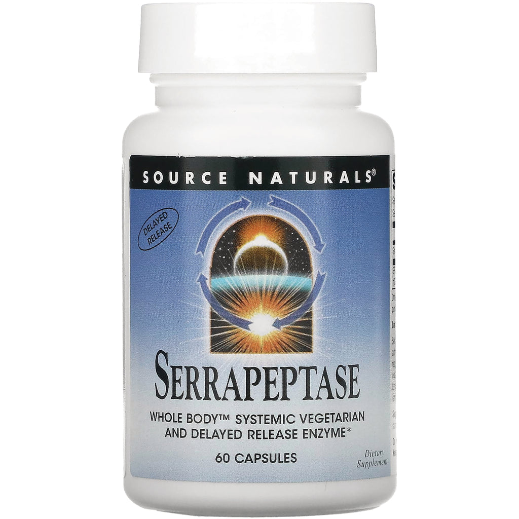 SN731 | Source Naturals Serrapeptase delayed release enzyme, 60 capsules - Thumbnail